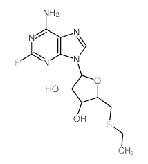 2-(6-amino-2-fluoro-purin-9-yl)-5-(ethylsulfanylmethyl)oxolane-3,4-diol结构式