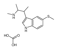 hydrogen carbonate,methyl-[3-(5-methylsulfanyl-1H-indol-3-yl)butan-2-yl]azanium结构式