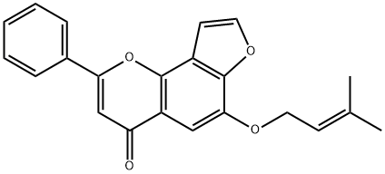 6-[(3-Methyl-2-butenyl)oxy]-2-phenyl-4H-furo[2,3-h]-1-benzopyran-4-one Structure