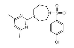 (9ci)-1-[(4-氯苯基)磺酰基]-4-(4,6-二甲基-2-嘧啶)六氢-1H-1,4-二氮杂卓结构式