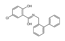 5-chloro-2-hydroxy-N-[(2-phenylphenyl)methyl]benzamide结构式