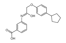 3-(2-(4-环戊基苯氧基)乙酰氨基)苯甲酸结构式