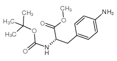 (2S)-3-(4-氨基苯基)-2-[(叔丁氧基羰基)氨基]丙酸甲酯结构式