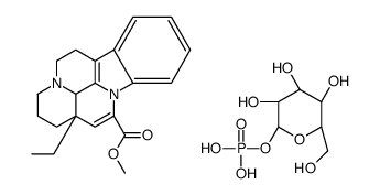methyl (3α,16α)-eburnamenine-14-carboxylate, compound with α-D-glucopyranose 1-(dihydrogen phosphate) (1:1)结构式