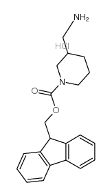 3-(氨基甲基)-1-哌啶甲酸 9H-芴-9-基甲酯盐酸盐结构式