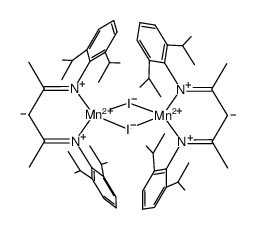 [HC(CMeN(2,6-diisopropylphenyl))2]bis(μ-iodo)dimanganese(II)结构式