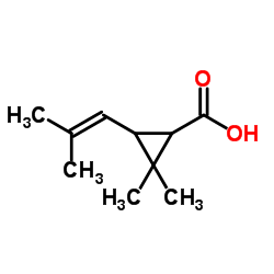 trans-(±)-2,2-dimethyl-3-(2-methylprop-1-enyl)cyclopropanecarboxylic acid Structure