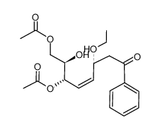 (2R,3S,Z)-6-ethoxy-2-hydroxy-8-oxo-8-phenyloct-4-ene-1,3-diyl diacetate结构式