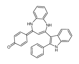 4-[4-(2-phenyl-1H-indol-3-yl)-1,5-dihydro-1,5-benzodiazepin-2-ylidene]cyclohexa-2,5-dien-1-one结构式