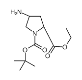(2S, 4r)-4-氨基-1-[叔丁氧基羰基]吡咯烷-2-乙基羧酸结构式