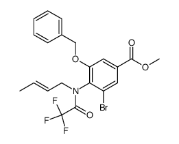methyl 3-bromo-4-[(2E,Z)-2-buten-1-yl(trifluoroacetyl)amino]-5-[(phenylmethyl)oxy]benzoate结构式