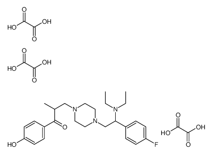 3-[4-[2-(diethylamino)-2-(4-fluorophenyl)ethyl]piperazin-1-yl]-1-(4-hydroxyphenyl)-2-methylpropan-1-one,oxalic acid Structure