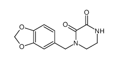 1-(1,3-benzodioxol-5-ylmethyl)piperazine-2,3-dione Structure