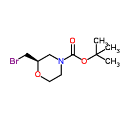 (R)-2-(溴甲基)吗啉-4-羧酸叔丁酯结构式