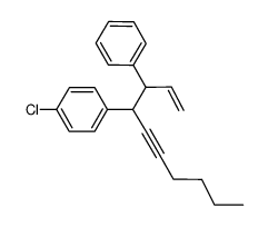 [1-(1-(4-chlorophenyl)hept-2-ynyl)allyl]benzene结构式