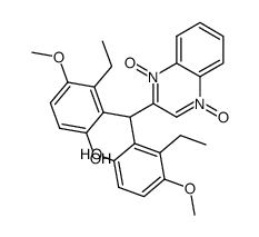 2-[bis(1'-hydroxy-3'-ethyl-4'-methoxy-phenyl-2')-methyl]-quinoxaline-1,4-dioxide结构式