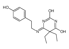 5,5-diethyl-6-[2-(4-hydroxyphenyl)ethylamino]pyrimidine-2,4-dione结构式