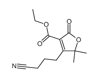 4-(3-Cyano-propyl)-5,5-dimethyl-2-oxo-2,5-dihydro-furan-3-carboxylic acid ethyl ester结构式