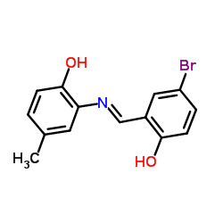 4-Bromo-2-{(E)-[(2-hydroxy-5-methylphenyl)imino]methyl}phenol Structure