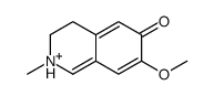 7-methoxy-2-methyl-3,4-dihydroisoquinolin-2-ium-6-ol结构式