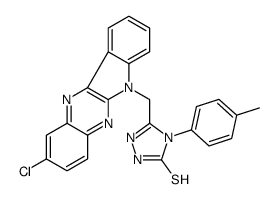 3-[(2-chloroindolo[2,3-b]quinoxalin-6-yl)methyl]-4-(4-methylphenyl)-1H-1,2,4-triazole-5-thione结构式