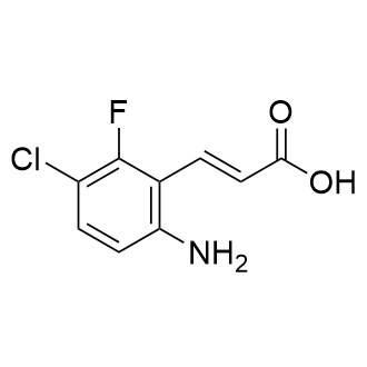 (E)-3-(6-氨基-3-氯-2-氟苯基)丙烯酸结构式