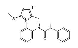 4-methyl-2-(methylthio)-3-(2-(3-phenylureido)phenyl)thiazol-3-iumiodide结构式