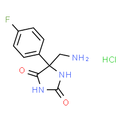 5-(Aminomethyl)-5-(4-fluorophenyl)imidazolidine-2,4-dione hydrochloride Structure