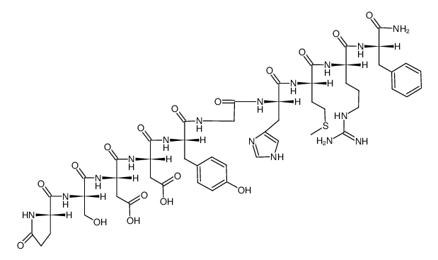 pGlu-Ser-Asp-Asp-Tyr-Gly-His-Met-Arg-Phe-NH2结构式