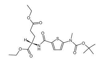 diethyl N-[5-[N-(tert-butoxycarbonyl)-N-methylamino]-2-thenoyl]-L-glutamate Structure