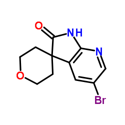 5'-溴-1',2'-二氢螺[氧杂环己烷-4,3'-吡咯并[2,3-b]吡啶]-2'-酮结构式