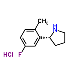(R)-2-(5-氟-2-甲基苯基)吡咯烷盐酸盐结构式