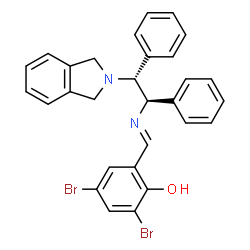 2,4-二溴-6-[(E)-[[(1R,2R)-2-(异吲哚啉-2-基)-1,2-二苯基乙基]亚氨基]甲基]苯酚结构式