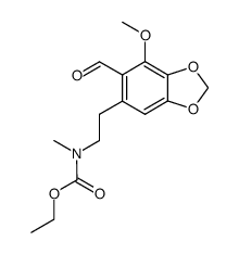 2-(β-N-ethoxycarbonyl-N-methyl-aminoethyl)-6-methoxy-4,5-methylenedioxybenzaldehyde结构式