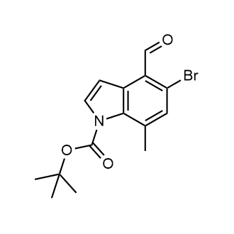 5-溴-4-甲酰基-7-甲基-1H-吲哚-1-羧酸叔丁酯结构式
