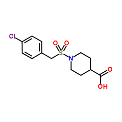 1-[(4-Chlorobenzyl)sulfonyl]-4-piperidinecarboxylic acid Structure