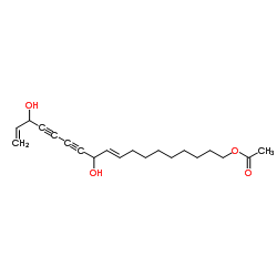 1-乙酰氧基-9,17-十八碳二烯-12,14-二炔-11,16-二醇结构式