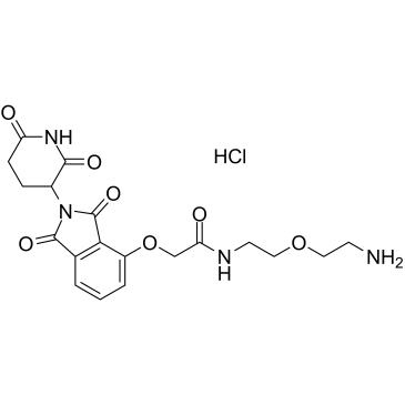 Thalidomide-O-amido-PEG-C2-NH2 hydrochloride结构式