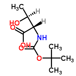 (2S,3S)-2-((叔丁氧基羰基)氨基)-3-羟基丁酸结构式
