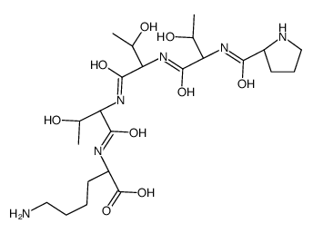 (2S)-6-amino-2-[[(2S,3R)-3-hydroxy-2-[[(2S,3R)-3-hydroxy-2-[[(2S,3R)-3-hydroxy-2-[[(2S)-pyrrolidine-2-carbonyl]amino]butanoyl]amino]butanoyl]amino]butanoyl]amino]hexanoic acid Structure