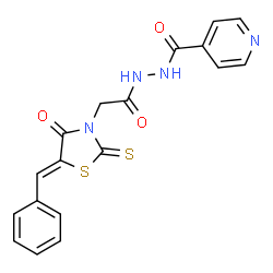 (Z)-N-(2-(5-benzylidene-4-oxo-2-thioxothiazolidin-3-yl)acetyl)isonicotinohydrazide Structure