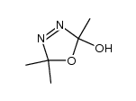 2-Hydroxy-2,5,5-trimethyl-Δ3-1,3,4-oxadiazolin结构式