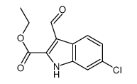 6-氯-3-甲酰基-1H-吲哚-2-羧酸乙酯结构式
