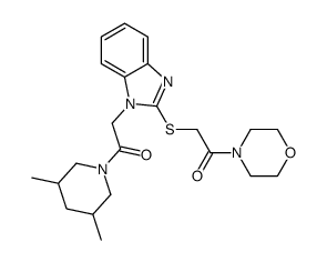 Morpholine, 4-[[[1-[2-(3,5-dimethyl-1-piperidinyl)-2-oxoethyl]-1H-benzimidazol-2-yl]thio]acetyl]- (9CI)结构式