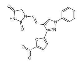 1-[3-(5-nitro-furan-2-yl)-1-phenyl-1H-pyrazol-4-ylmethyleneamino]-imidazolidine-2,4-dione结构式