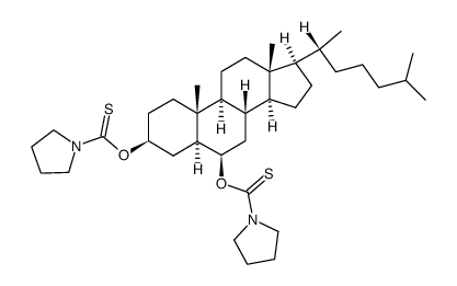 3β,6β-bis(pyrrolidin-1-ylthiocarbonyloxy)-5α-cholestane结构式