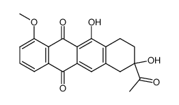 (+/-)-9-acetyl-6,9-dihydroxy-4-methoxy-7,8,9,10-tetrahydronaphthacene-5,12-dione结构式