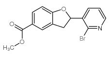 2-(2-bromo-pyridin-3-yl)-2,3-dihydro-benzofuran-5-carboxylic acid metyl ester structure