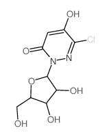 3-chloro-1-[3,4-dihydroxy-5-(hydroxymethyl)oxolan-2-yl]-6-hydroxy-pyridazin-4-one structure