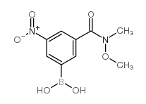 3-[甲氧基(甲基)氨基甲酰基]-5-硝基苯基硼酸结构式